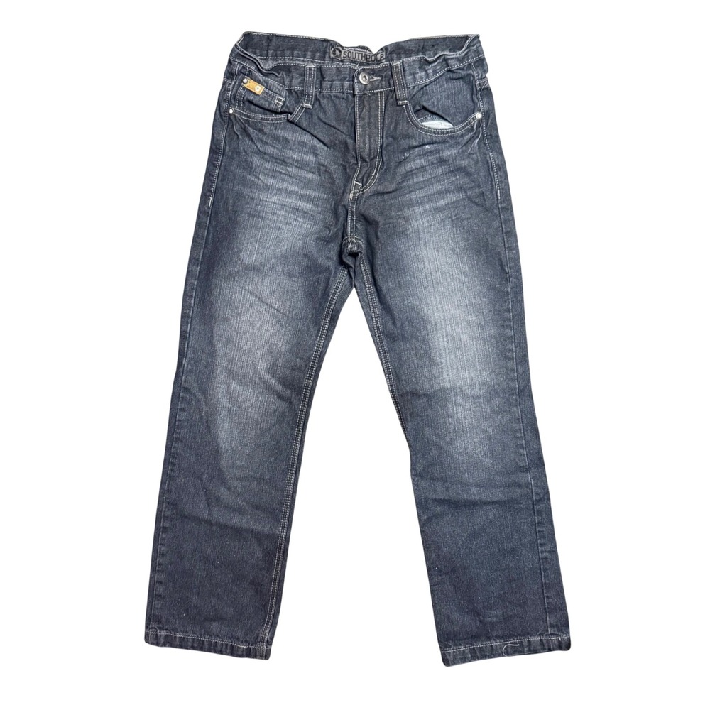 Southpole Girls Dark Wash‎ Straight Leg Jeans Size 14 Contrast Stitch Denim
